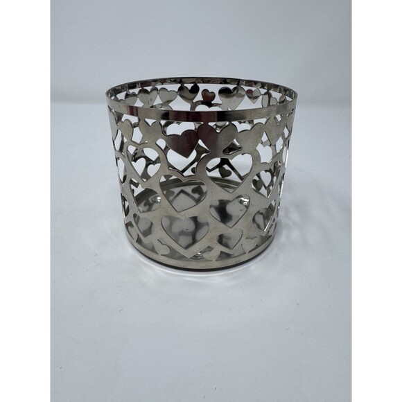 Bath & Body Works Slatkin Co 3-Wick Candle Holder Hearts Valentines Day Love - Picture 1 of 5
